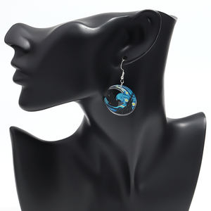 Venta caliente diseñador de arte creativo Van Gogh Luna noche gato negro Castillo Horror Halloween fiesta joyería acrílico gota pendientes - Product Image 2