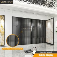 Présentoir coulissant pour carreaux, vitrine métallique pour échantillons de céramique et pierre pour salle d'exposition