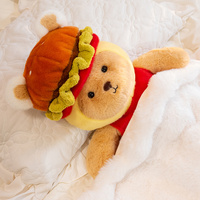MaiYouTu Ours en peluche brodé personnalisé de haute qualité, super doux, en forme de burger, rembourrage en coton PP, anti-stress, pour la Saint-Valentin