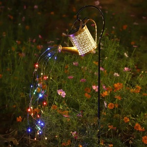 Lumières solaires d'extérieur étanches pour patio, jardin, allée, plantes et vignes, lumières féeriques suspendues en métal, effet cascade, arrosoir solaire lumineux - Product Image 5