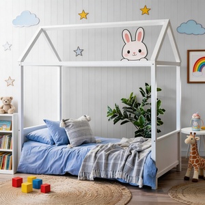 Cadre de <span class=keywords><strong>lit</strong></span> en forme de maison pour enfants avec option de <span class=keywords><strong>lit</strong></span> gigogne pour les séjours d'hôtesse-gardienne et les frères et sœurs - Product Image 6