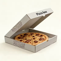 Boîte à pizza en carton ondulé blanc personnalisée avec logo, résistante aux chocs, de qualité alimentaire, pour emporter, livraison rapide
