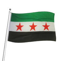 Drapeau de la Syrie libre, bannière de 3x5 pieds, logo personnalisé, vert, SY SYR, nouveau drapeau national arabe syrien, drapeau de la révolution syrienne