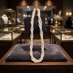 White Indian/Pakistani Mala Necklace Gold Plated Pearl Cute Style Alloy Resin Women Engagement Jewelry Set - Product Image 3