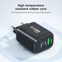 Chargeur USB Type-C GaN 65W, adaptateur d'alimentation à charge rapide PD avec QC3.0 YX-CH02