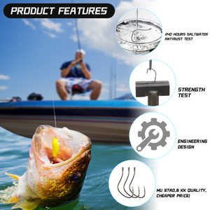 Top Right 9160 100 cái/túi Thép Carbon Cao Wacky Worm Móc Rộng Khoảng Cách Bù Đắp Giàn Khoan Chống Ăn Mòn Siêu Mạnh Mẽ Thu Hút Sông <span class=keywords><strong>Trout</strong></span> - Product Image 4