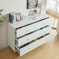 Commode Commode Commode Organisateur Tiroirs de rangement, Commode large avec 6 tiroirs, Commode de rangement pour chambre à coucher