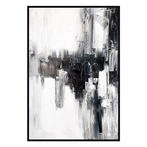 Idées de peintures murales abstraites modernes simples en noir et <span class=keywords><strong>blanc</strong></span> géométriques en acrylique pour le <span class=keywords><strong>salon</strong></span>, décoration sur toile - Product Image 3