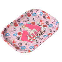 Nouveau design, ensemble de plateaux métalliques personnalisables, accessoires pour fumeurs, kit de plateau à herbes, plateau à rouler en fer blanc, vente en gros