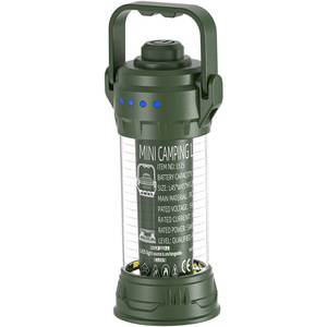 Mini lanterne de camping LY25 LED rechargeable à piles, vert foncé kaki, lumière extérieure pour le camping - Product Image 1