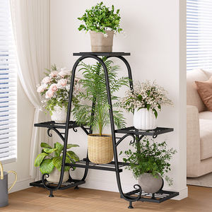 Support de plantes moderne en fer forgé multi-niveaux, étagère à fleurs sur pied pour balcon intérieur, rangement pour maison, jardin et salon - Product Image 4