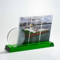 Trophée de luxe Neelpure W020 en cristal K9 écologique avec plaque à 3 panneaux et base, récompense pour projet d'énergie propre, souvenir