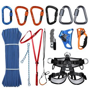 Alnas Climbing Set Ascent Descent Rope Harness Carabiners Safety Equipment For Rock Climbing Mountaineering Rappelling - Product Image 5
