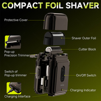 Mini-tondeuse à cheveux et rasoir à grille, rasoir électrique portable pour hommes, étanche IPX6