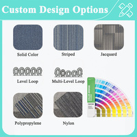 Dalles de moquette commerciales en PVC AUTOVI PP Fiber Flooring 50x50, auto-adhésives, pour bureau, dalles de moquette carrées