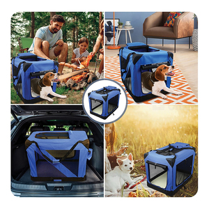 Büyük özel yumuşak köpek sandık taşınabilir ve katlanabilir Oxford malzeme katı Metal inşaat ile açık ve seyahat için evcil - Product Image 2