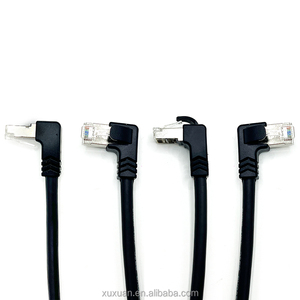 Personnalisé 90 °   Câble <span class=keywords><strong>Ethernet</strong></span> RJ45 à angle droit, gauche, droite, UTP FTP, mâle vers mâle, Cat6 Cat8, cordon de raccordement réseau, OEM ODM - Product Image 4