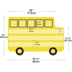 Tablero de bolsillo con forma de autobús escolar, 33 x 22, papel laminado duradero, tablero plegable para niños de 3 a 6 años, útiles escolares para el regreso a clases - Product Image 2