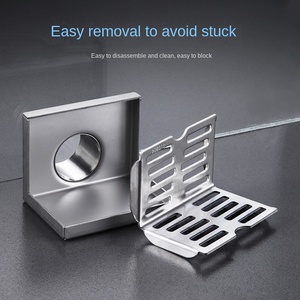 Scarico a Pavimento a L in Acciaio Inox 304 con Parete Ispessita <span class=keywords><strong>per</strong></span> Terrazza Esterna e Parete Laterale - Design Moderno e Semplice con Superficie Spazzolata - Product Image 2