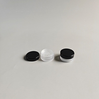 Pot à poudre libre en plastique imprimé à faible MOQ, 0,5G 1G 2G, 3ML 5ML 10ML, avec couvercle noir, blanc ou transparent