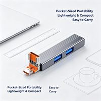 Nouvelle station d'accueil 2-en-1 avec boîtier en aluminium Type-C+USB, hub USB à 3 ports USB 3.0 pour transfert de données et charge, adaptateur d'extension