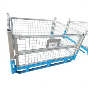 Conteneur en treillis soudé en acier Q235, galvanisé à chaud, revêtement en poudre, robuste, personnalisé, pour stockage industriel - Product Image 1