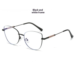 <span class=keywords><strong>Occhiali</strong></span> <span class=keywords><strong>da</strong></span> <span class=keywords><strong>vista</strong></span> <span class=keywords><strong>da</strong></span> donna vintage cat-eye in acciaio inossidabile con cerniere <span class=keywords><strong>a</strong></span> molla, anti-luce blu, montatura completa, per PC - Product Image 6