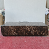 Table basse rectangulaire en marbre Emperador foncé moderne OAKEN, table centrale en marbre naturel, table basse de luxe pour salon