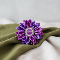 Broche fleurie inspirée du Conseil national des femmes noires, charmante broche afro pour femmes, corsage artificiel violet, symbole NCNW