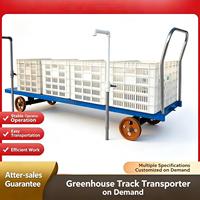 Chariot de transport électrique robuste sur rail, chariot à rail télécommandé pour serres, pour la manutention des produits agricoles