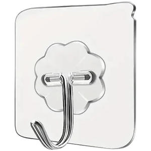 Crochet mural transparent pour cuisine, adhésif puissant, bonne adhérence murale, sans trace, haute capacité de charge - Product Image 2