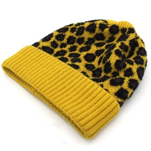 High Quality Fashion Custom Logo Beanie Lady Sexy Leopard Print Raccoon Pom Pom Knitted 100% Acrylic Plush Winter <strong>Head</strong> <strong>Warmer</strong> - Product Image 4