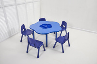 Nouvelle Table Ronde Ajustable Ignifugée pour Enfants, Style Fleur de Prunier à 5 Pétales, avec Chaises pour l'Éducation Précoce et le Graffiti