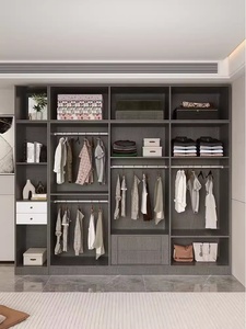 <span class=keywords><strong>Armario</strong></span> para el hogar, dormitorio, vestidor <span class=keywords><strong>con</strong></span> <span class=keywords><strong>espejo</strong></span> de moda, luz de lujo, Panel Simple moderno de madera contrachapada, gabinete combinado para dormitorio principal - Product Image 4