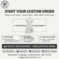 Robe chemise d'été à manches courtes et col à revers pour femme, mini-robe ajustée coupe trapèze, service OEM et ODM disponible