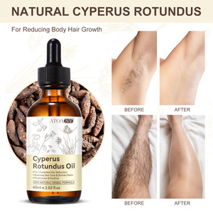 Venta al por mayor de etiqueta privada, 60ml, hidratante, reduce los poros, reduce el crecimiento del vello no deseado, aceite Cyperus Rotundus para depilación de la piel - Product Image 4