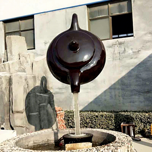 Fontaine d'extérieur en fibre de verre, style chinois, en forme de théière, pour jardin, sculpture artistique européenne et américaine - Product Image 3