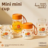Nouvelle gourde portable en verre borosilicate à double paroi, résistante à la chaleur, compatible micro-ondes et lave-vaisselle, motif dessin animé, pour la rentrée scolaire