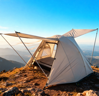 Tente de camping dôme ultralégère pour 2 personnes, une chambre, personnalisable, glamping en plein air, caractéristiques imperméables, nylon, poteaux en aluminium, compacte