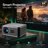 Projecteur intelligent WiFi Android avec autofocus, correction automatique de la distorsion trapézoïdale, résolution native 1080p et haut-parleurs HiFi, projecteur commercial