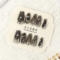 Professionnel 10 pièces à la main acrylique ongles ensemble ABS couverture complète ongles conseils presse-sur manucure portable faux ongles pour les doigts