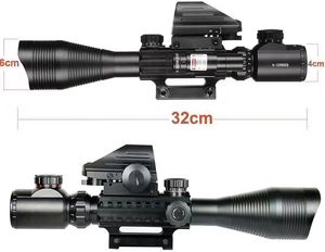 ชุดกล้องเล็ง LUGER 4-12x50EG แบบสองระบบไฟส่องสว่าง + ศูนย์เล็งแบบโฮโลแกรม 4 จุด สีแดง/เขียว ใช้ได้กับรางขนาด 20 มม. - Product Image 4