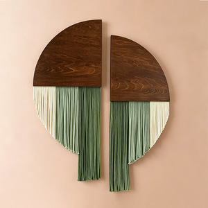<span class=keywords><strong>Tapiz</strong></span> de <span class=keywords><strong>Pared</strong></span> de Macramé de Algodón Tejido a Mano con Tabla de Madera y Borlas, Decoración de <span class=keywords><strong>Pared</strong></span> Estilo Boho <span class=keywords><strong>para</strong></span> Hotel, Casa de Huéspedes, Sala de Estar - Product Image 2
