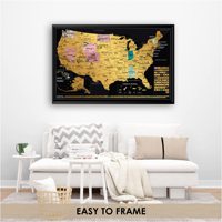 Impresión personalizada Diseño popular Deluxe XL Póster colorido Viaje Rascar Mapa del mundo