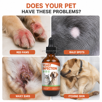 Gouttes liquides de levure pour animaux de compagnie, aide au bien-être, saveur saumon, 60 ml, stimulant pour la peau irritée des chiens et des chats, soin d'équilibre microbien