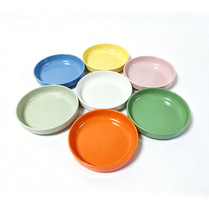 Plato Redondo de Melamina de Grado Alimenticio, Multicolor, Resistente a los Golpes y al Calor, Ideal para Postres, Aperitivos y Bocadillos - Product Image 1
