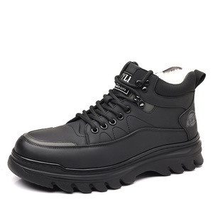 Botas Martin de suela gruesa para hombre, a la moda, con forro polar, con cordones, resistentes al frío, de caña alta, para exteriores, botas de invierno, venta al por mayor - Product Image 4