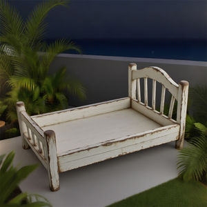 Rustiek Houten Huisdierenbed Met Latten Hoofdeinde | Multi - Finish (Distressed/Classic), Stevig Voor Kleine Huisdieren, Buitendecor - Product Image 3