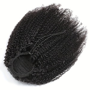 Extensions <span class=keywords><strong>de</strong></span> <span class=keywords><strong>queue</strong></span> <span class=keywords><strong>de</strong></span> <span class=keywords><strong>cheval</strong></span> afro à cordon <span class=keywords><strong>de</strong></span> serrage en <span class=keywords><strong>cheveux</strong></span> humains 100% naturels, 8-26 pouces, longues, bouclées crépues, pour femmes - Product Image 6