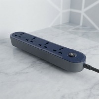 Multiprise industrielle 4 prises avec protection contre les surtensions, 1 port USB-A, 2 ports USB-C, coque ignifuge, câble en cuivre, interrupteur indicateur